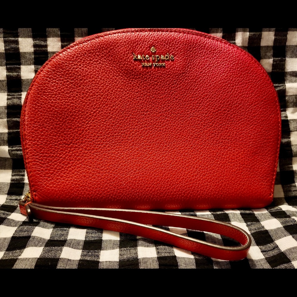 NWT Kate Spade Half Moon Wristlet Hot Chili Red